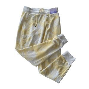 Stars Above Discontinued Yellow White Beautifully Soft Fleece Joggers XS Lounge